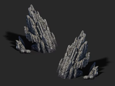 Natural Stone Rock Formations With Wood Like Textures And Details 3d model