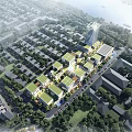 Aerial View of Modern Industrial Factory Complex with Greenery Roads Urban Surroundings and River