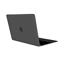 Sleek Black Apple Laptop With Open Screen Display And Back Logo Design 3d model