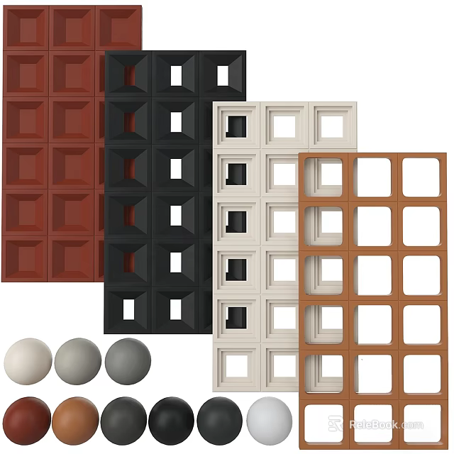 Various Colored Square Pattern Wooden Flooring Samples For Modern Home Interior Design 3d model 