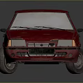 Red Sedan Car With Sleek Body Design And Tinted Windows 3D Render