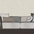 Modern double sofa multiplayer sofa 3d model
