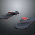 Dark Blue Flip Flops With Red Insole Comfortable Daily Wear Design