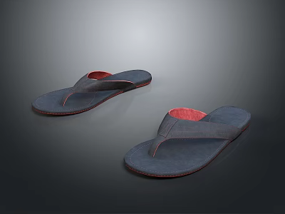 Dark Blue Flip Flops With Red Insole Comfortable Daily Wear Design 3d model Dark Blue Flip Flops With Red Insole Comfortable Daily Wear Design 3d model