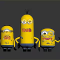 Cute Minions Plush Toys With Yellow Blue Overalls And Different Expressions