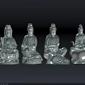 Traditional Hand Carved Buddha Sculptures In Sitting Posture With Intricate Details