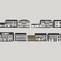 Traditional And Modern Homestay Buildings With Diverse Exterior Facades And Roof Designs