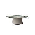 Minimalist Modern Round Glass Top Dining Table With White Cylindrical Base 3d model