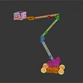 Orange And Beige Articulating Boom Lift With Extendable Boom And Work Platform Wheels