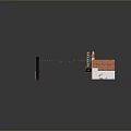 Red Brick Buildings Two Rows Central Road Paved Ground Yellow Lines And Small White Structure