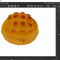 Golden Brown Grid Pattern Sweet Pastry With Flaky Crust Freshly Baked