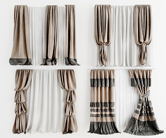 Modern curtains 3d model