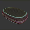 Gray And White Oval Portable Storage Case With Zipper Closure And Smooth Edges