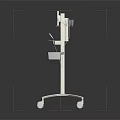 Industrial Equipment With Mobile Stand Digital Display Screen Wheels And Storage Compartment