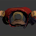 Traditional Red Robe With Blue Gold Decorations Black Belt And Tassels