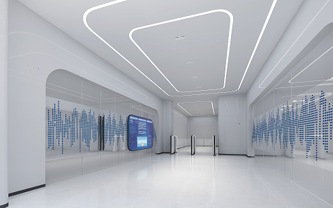 modern elevator hall elevator hall 3d model