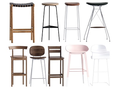 Bar stool bar chair combination 3d model