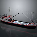 Cargo Freight Ship With Deck Cranes And Flat Transport Hull Design For Maritime Use