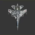 Camouflage Military Fighter Jet Model With Attached Weapons And Detailed Design