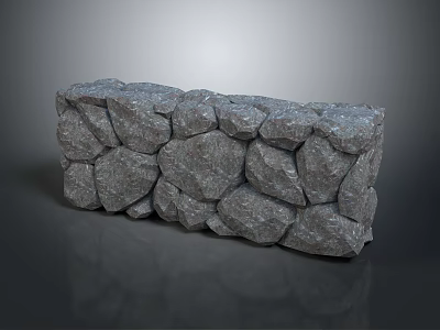 Natural Stacked Stone Wall Structure For Rustic Building Design Projects 3d model