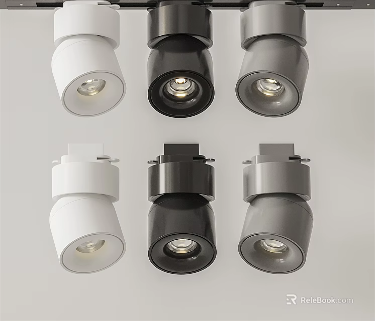 Downlights Spotlights White Black Gray Modern Home Ceiling Lighting Fixtures 3d model 