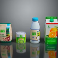 Organic Bio Food Products Including Café Coconut Milk Orange Juice and Green Tea Can