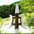Antique Decorative Sword With Metallic Blade And Ornate Hilt Design