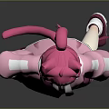 Pink Haired Game Character In Pink Hoodie Shorts White Socks And Pink Shoes