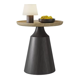 Modern Side Table Combination Small Round Table Round Table Lamp Fruit Plate Ornaments 3d model