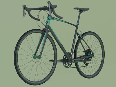 Dark Green Road Bicycle With Sleek Frame Drop Handlebars And Lightweight Wheels 3d model