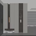 Modern Minimalist Entryway Hallway Design With Cabinets Lighting And Vase Plant