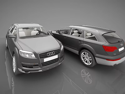 Two Gray Audi SUVs Front and Rear View With Modern Exterior Design 3d model