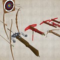 Chinese bow and arrow crossbow archery weapon 3d model