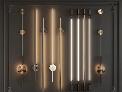 Modern Wall Mounted Lamps With Diverse Styles And Brass Accents For Home Decoration 3d model