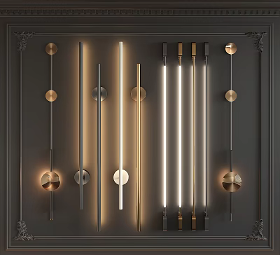 Modern Wall Mounted Lamps With Diverse Styles And Brass Accents For Home Decoration 3d model