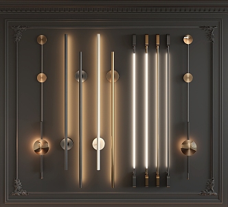 Wall lamp long wall lamp metal wall lamp in-line 3d model