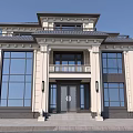 Classic European Style Detached Villa With White Exterior Large Windows Columns And Balcony