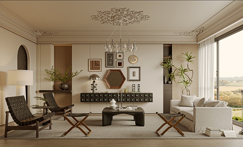 French Living Room Home Living Room 3d model