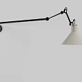 Modern Wall Mounted Lamp With Adjustable Arm And White Shade 3d model