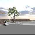 Modern Outdoor Sofa Set With Soft Cushions And Large Parasols For Cozy Rooftop Lounge