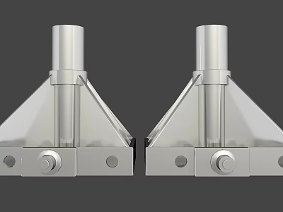 Industrial Equipment Silver Metal Structure with Conical Base and Cylindrical Components Bolts and Holes 3d model