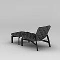 Tech Exhibition Hall Showcasing Modern Gray Woven Lounge Chair With Black Frame