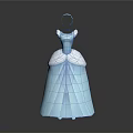 Blue Princess Ballgown With White Bodice And Fluffy Layered Skirt Design