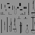 Shower combination shower faucet 3d model