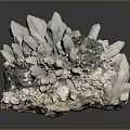 Decorative Ornament Set Natural White Crystal Cluster With Gray Mineral Inclusions For Home Decor