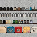 Decorative Ornament Set for Home Shelf Display with Various Ceramic Metal Wooden Decor Pieces