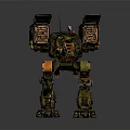 Intricate Sci Fi Mech Robot With Mechanical Armor And Shoulder Panels 3d model