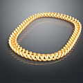 Shiny Gold Cuban Link Necklace with Polished Chain Fashion Jewelry