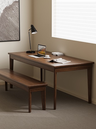 Chinese New Chinese Black Walnut Desk 3d model