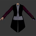 Men's Formal Outfit With Vest Shirt Long Sleeves And Gloves